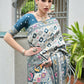 Vishnu Weaves Women's Rama Banarasi Silk Patola Zari Woven Saree with Blouse - Swadesiicart