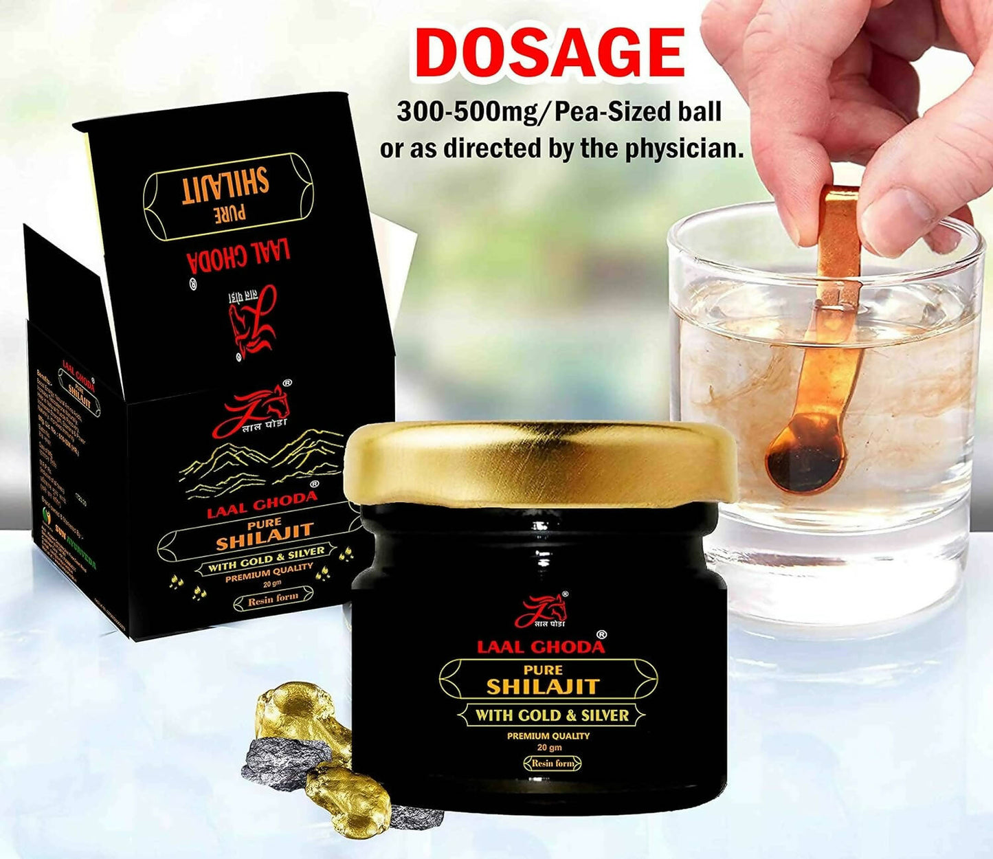 Laal Ghoda Pure Sj With Gold & Silver - Swadesiicart