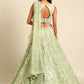House of Panchhi Lime Green Net Sequins and Zarkan embroidery Lehenga choli & Dupatta | Swadesiicart