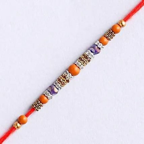 Pearl Sleek Rakhi With Dry Fruits & Besan Laddoos | Swadesiicart