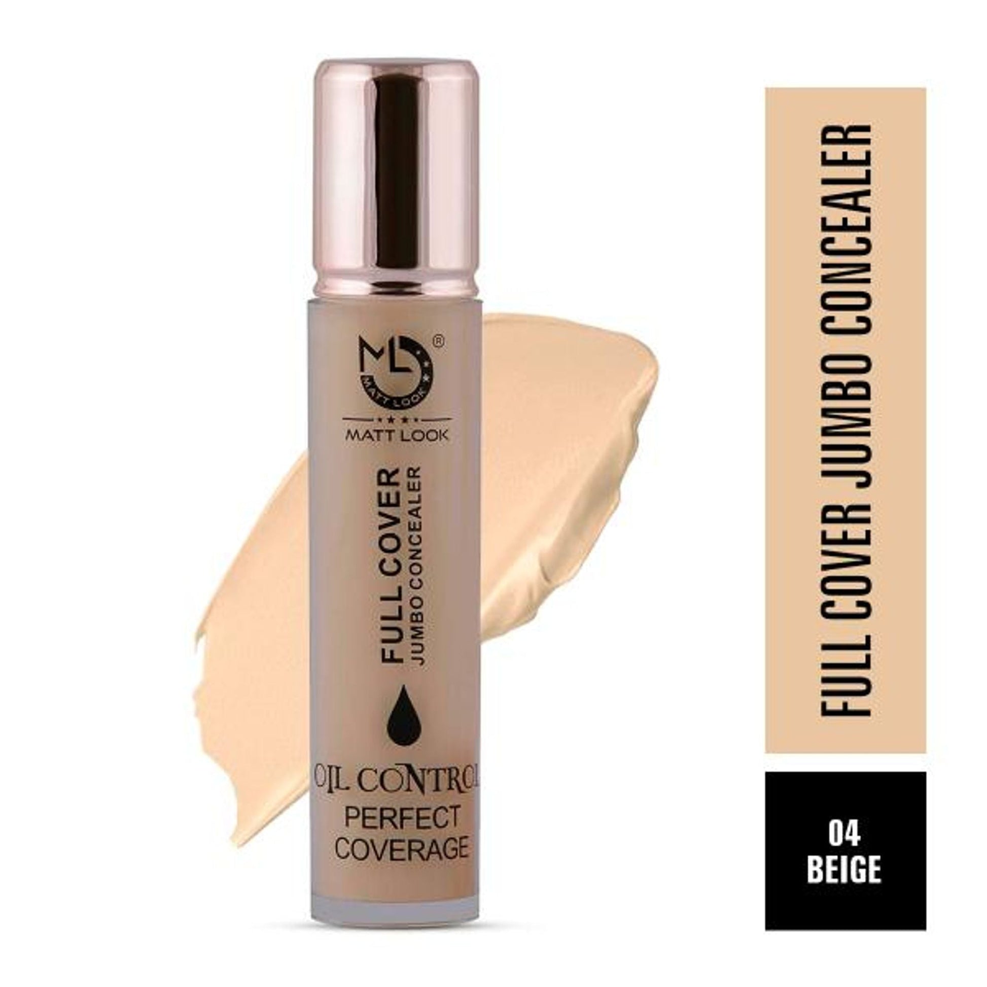 Matt Look Full Cover Jumbo Oil Control Perfect Coverage Concealer - Beige - Swadesiicart