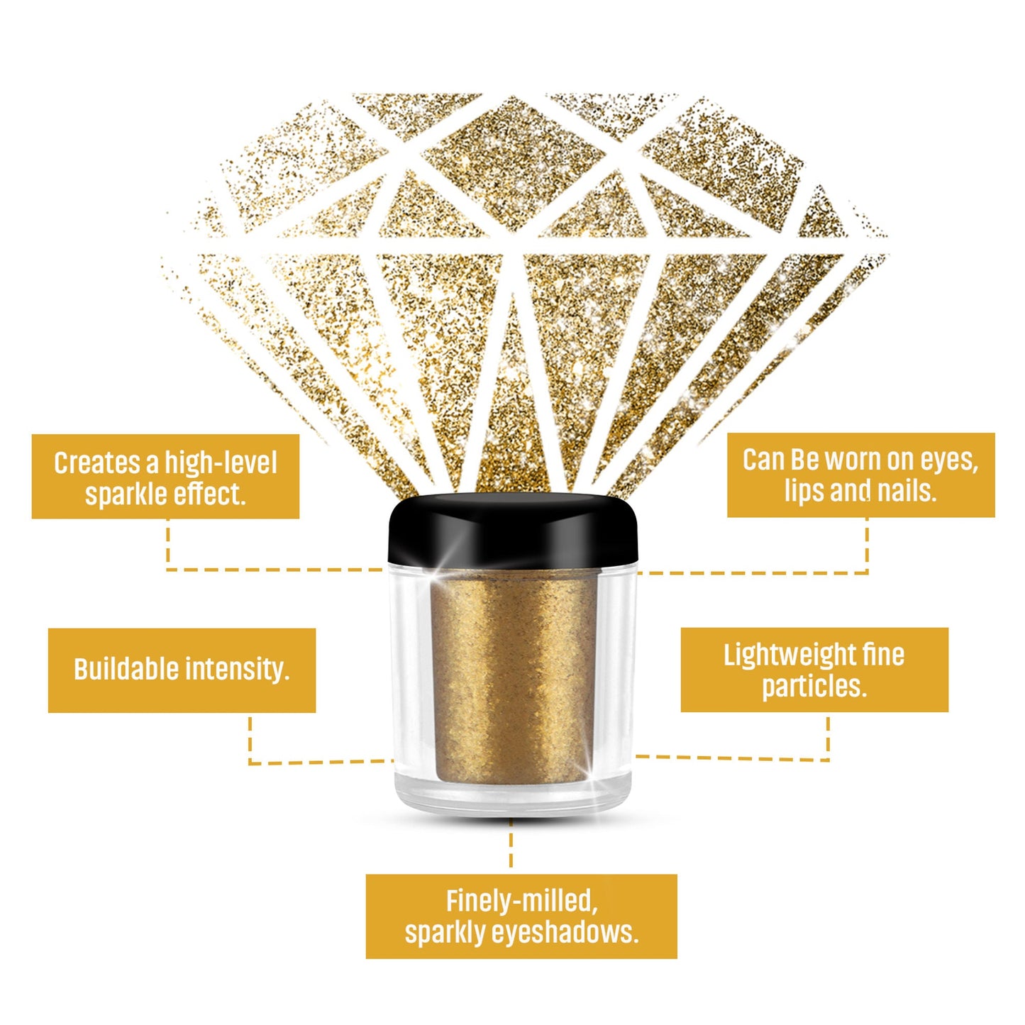 Miss Claire Diamond Shine Powder - Gold | Swadesiicart