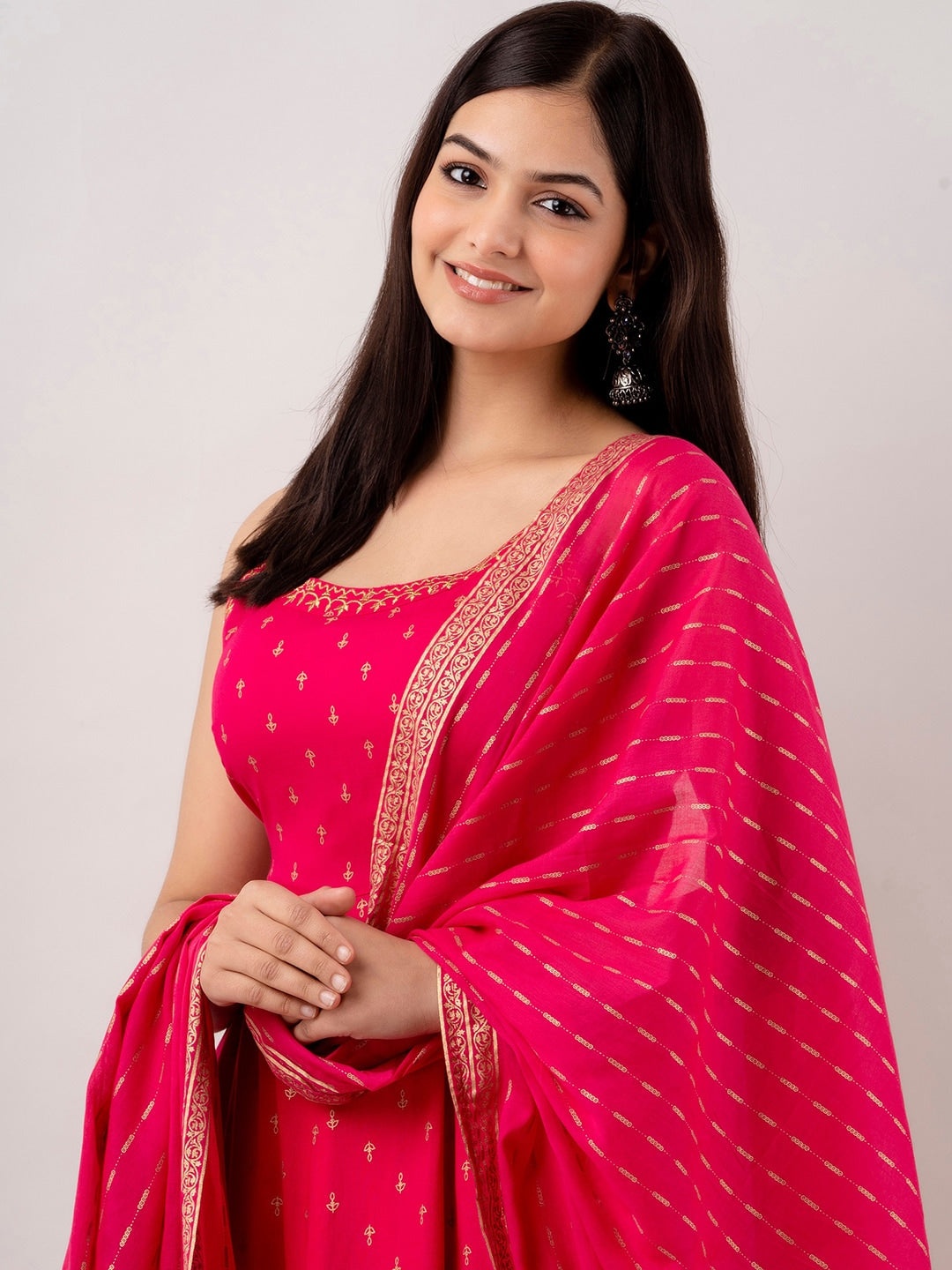 Kalini Women Floral Embroidered Spaghetti Kurta Sharara and Dupatta set | Swadesiicart