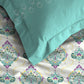 MYTRIDENT Moments White Blue Ethnic Motifs Pure Cotton 120 TC Bedsheet 2 Pillow Covers - Swadesiicart