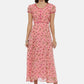 Souchii Women Pink Printed Fit And Flare Beautiful Dress - SOUCHII