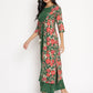 Ahalyaa Women's Green Rayon Printed Kurta Palazzo Set | Swadesiicart