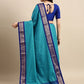 Anouk Blue & Gold-Toned Woven Design Pure Silk Banarasi Saree | Swadesiicart