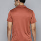 Alcis Men Rust Printed Polo Collar Slim Fit T-shirt | Swadesiicart