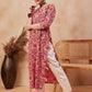 Anouk Floral Printed Round Neck Pure Cotton Straight Kurta - Swadesiicart