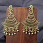 Anikas Creation Gold-Toned & White Peacock Shaped Chandbalis Earrings | Swadesiicart