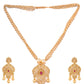 Saraf RS Jewellery Gold-Polished White & Magenta American Diamond Studded Jewellery Set - Swadesiicart