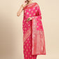 Anouk Pink & Gold-Coloured Woven Design Pure Silk Heavy Work Banarasi Saree | Swadesiicart