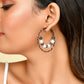 VOJ Women Rhodium-Plated Pearl Stainless Steel Hoop Earrings - Swadesiicart