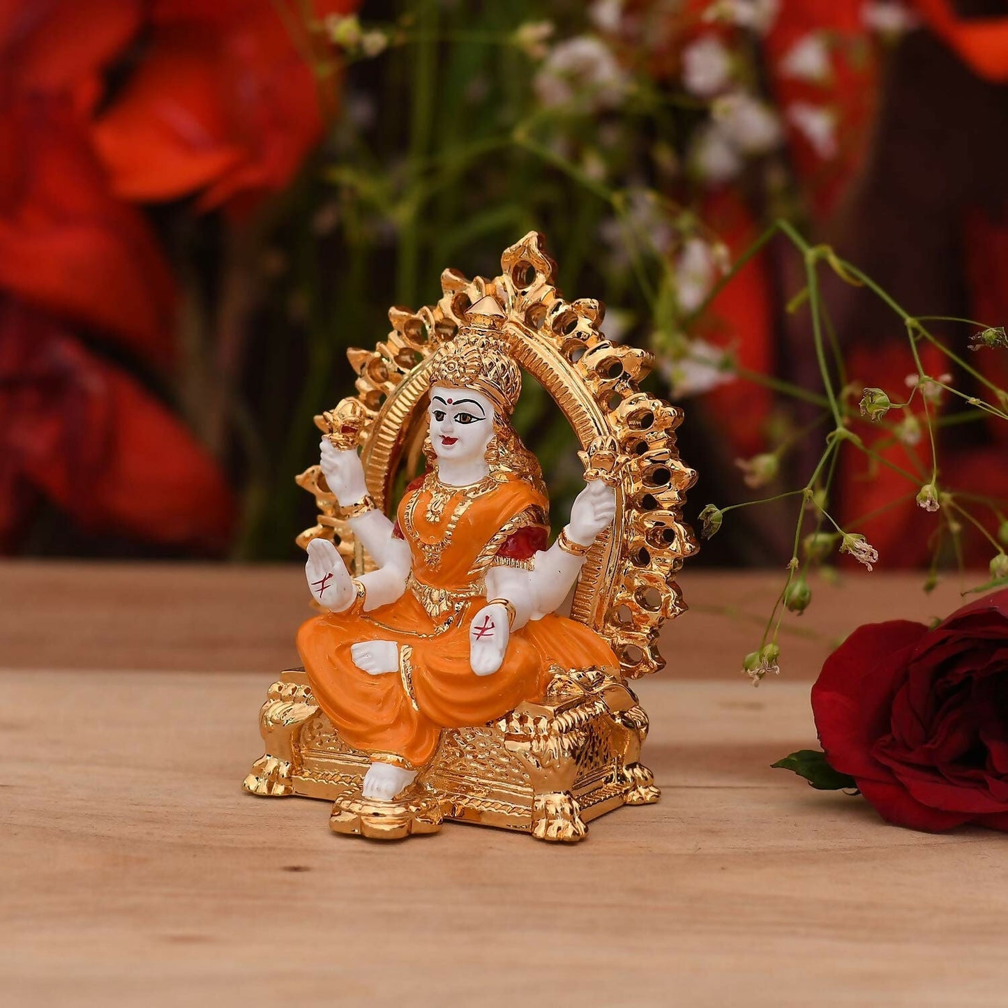 Collectible India Ceramic Lakshmi Idol - Swadesiicart