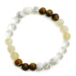 Clear Quartz and Tiger Eye Multicoloured Cyrstal Beads bracelet - Ruby Raang | Swadesiicart