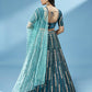 House of Panchhi Teal Pure Georgette Sequinse Work Lehenga & Blouse with Dupatta | Swadesiicart