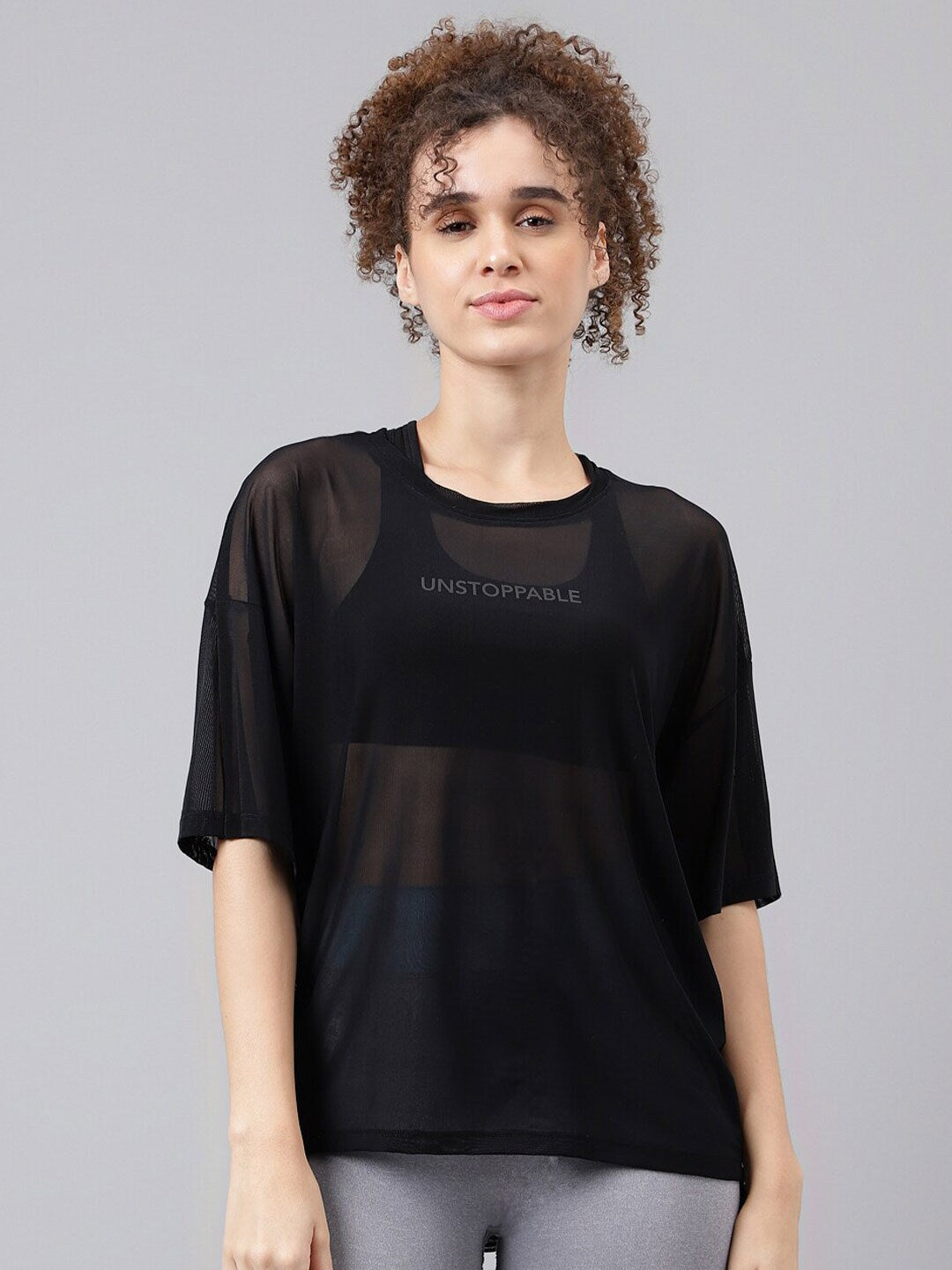 MKH Typography Printed Relaxed Fit Sheer Dri-FIT T-shirt - Swadesiicart