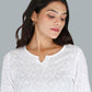 Kalini Women White Cotton Embroidered Chikankari Kurta | Swadesiicart