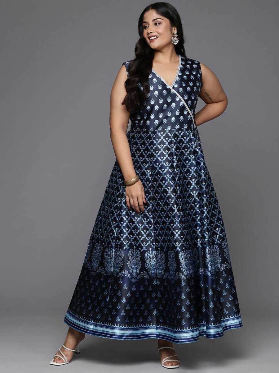 Ahalyaa Women's Traditional wear Ethnic Dress - Blue | Swadesiicart