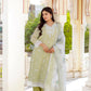 Vaasva Women Pista Green Linen Printed Kurta, Pant & Dupatta set | Swadesiicart