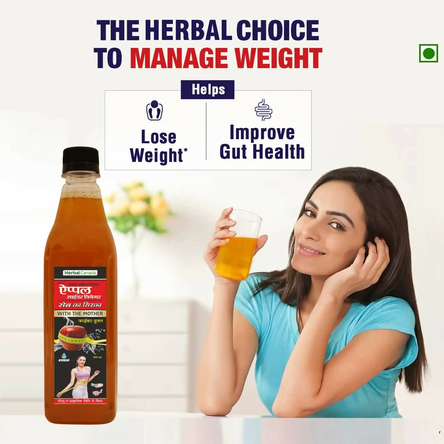 Herbal Canada Apple Cider Vinegar with Mother - Swadesiicart