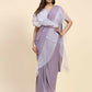 Light Purple Lycra Solid Ready to Wear Saree with stitched Blouse - Nita | Swadesiicart