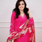 The52 Pink Women's Beautiful Viscose Silk Fabric Embroidered Work Straight Kurta Pant and Dupatta Set - Swadesiicart