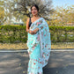 Vamsee Kamaljaal Sky Organza Saree - Swadesiicart