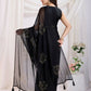Black Rangoli Silk Diamond Work Ready To Wear Saree - Tamana | Swadesiicart