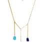 Long Pearl and Gold Chain Neckpiece (Gold) - Ruby Raang | Swadesiicart