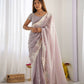 Vamsee Inaya Lavender Silky Crush Saree - Swadesiicart