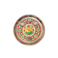 Tied Ribbons Red & Green Printed Pooja Thali With Attached Incense Diya Tilak Holder | Swadesiicart