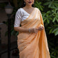 Yellow Poly Georgette Woven Design Saree with Unstitched Blouse - Hiral Fashion | Swadesiicart