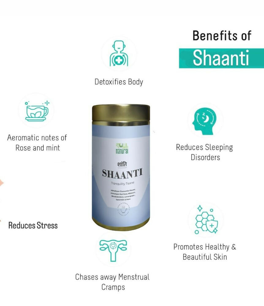 Shuddh Natural Calming Stress Relief Inside-Out Detox Shaanti Floral Tisane | Swadesiicart
