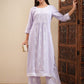 Vishudh Floral Embroidered Straight Kurta with Palazzos - Swadesiicart