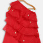 Ahalyaa Red Georgette Ruffel Kids Top With Bottom For Girls | Swadesiicart