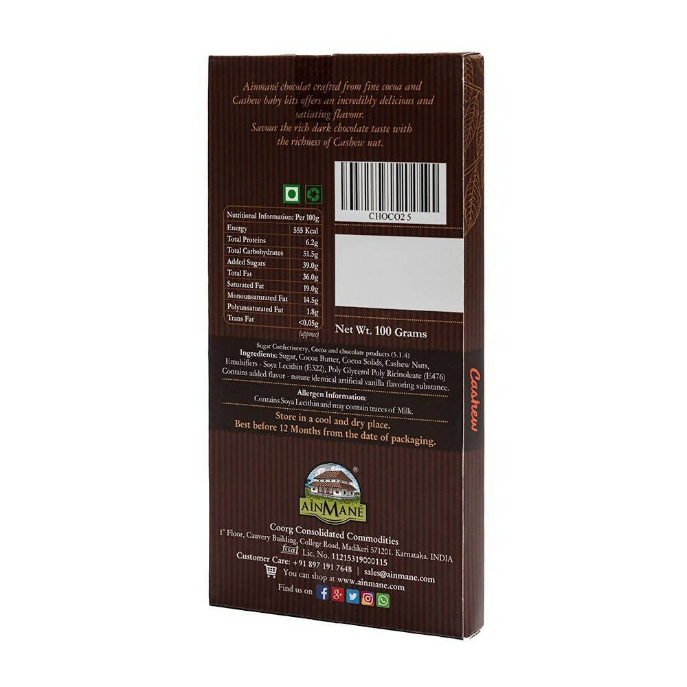 Ainmane Cashew Dark Chocolate 55% Cocoa - Swadesiicart