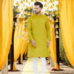 Even Apparels Yellowish Green Wedding Kurta - Green | Swadesiicart