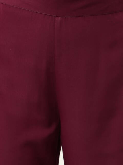 FIORRA Women's Purple Poly Crepe A-Line Kurta Pant With Dupatta - Swadesiicart