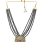 NVR Women Gold-Polished Kundan Studded Jewellery Set - Swadesiicart