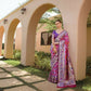 Vishnu Weaves Women's Rani Pink Paithani Silk Zari Woven Saree with Unstitched Blouse - Swadesiicart