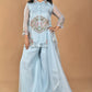 Morchari Women And Hand Embroidery Palazzo Set-Sky Blue - Swadesiicart