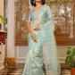 Vamsee Vijaytara Sky Organza Saree - Swadesiicart