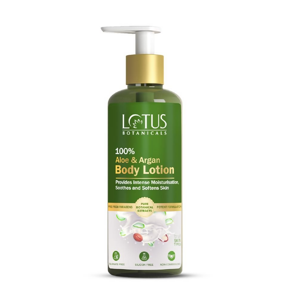 Lotus Botanicals 100% Aloe & Argan Body Lotion | Swadesiicart
