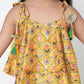 Lil Drama Golden Weaves Yellow Crop Top With Dhoti Co-Ordinate Set - Swadesiicart
