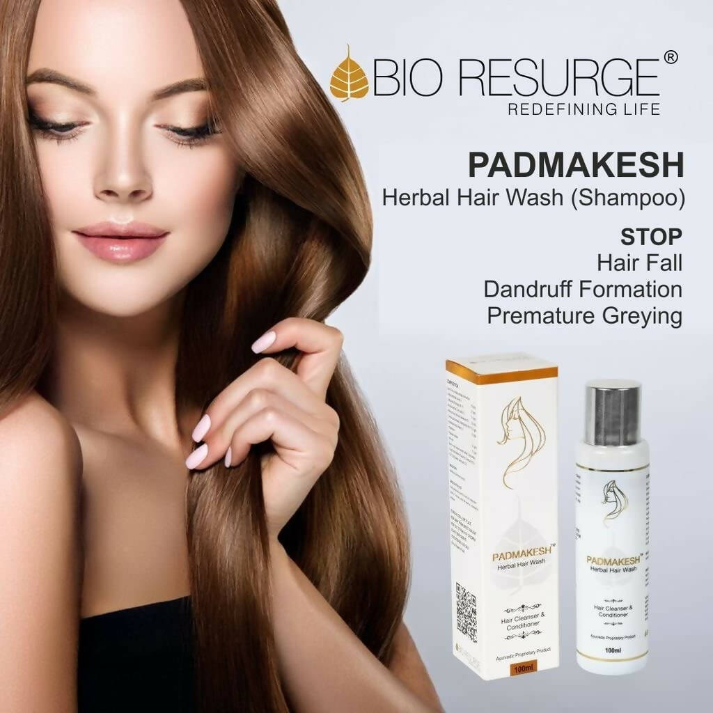 Bio Resurge Life Padmakesh Herbal Hair Wash - Hair Cleanser And Conditioner - Swadesiicart
