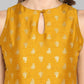 Janasya Women's Mustard Rayon Foil Print Kurti With Palazzo | Swadesiicart