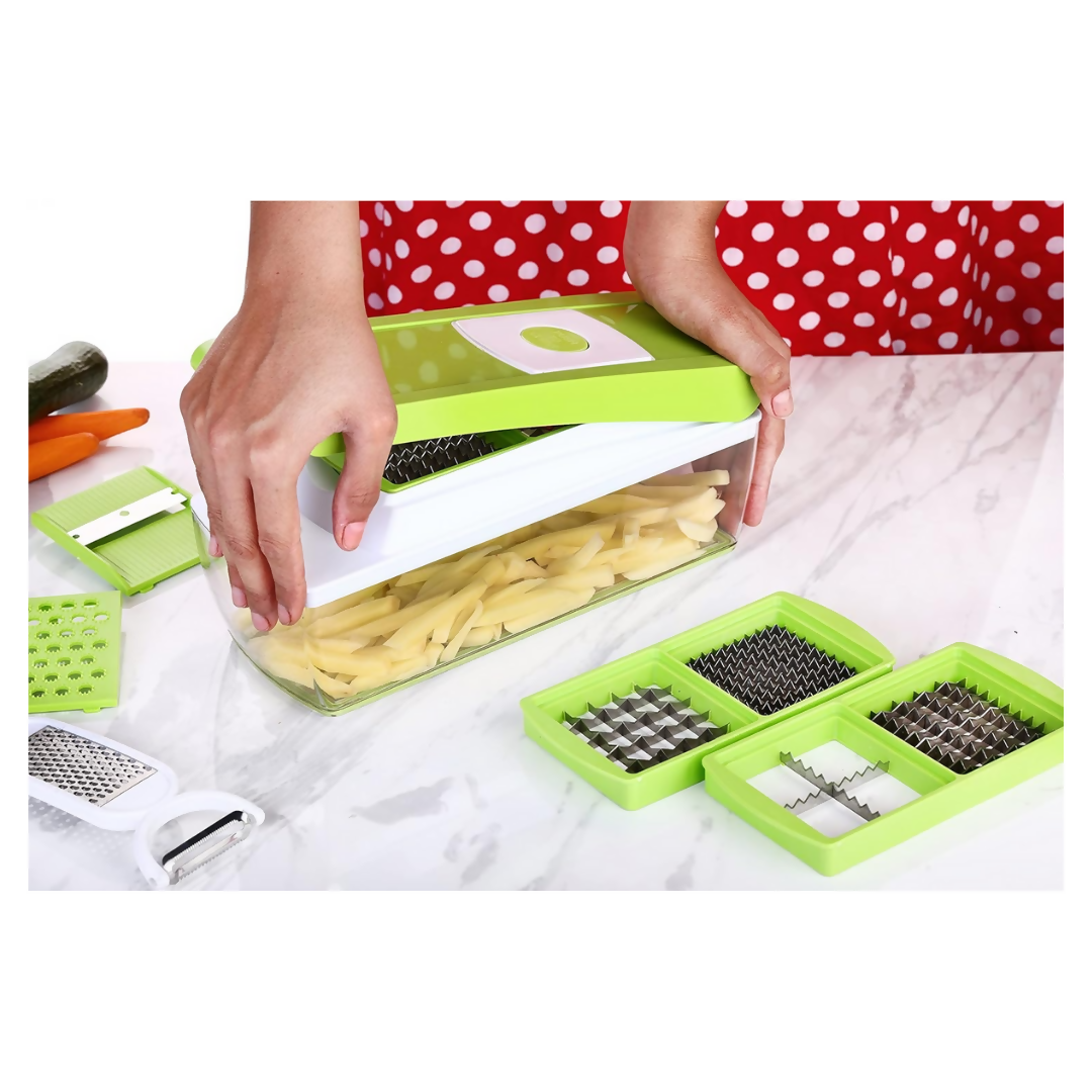Signoraware 14 in 1 Multi-Purpose Vegetable and Fruit Chopper - Multicolour, Plastic Body - Swadesiicart