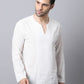Even Apparels White Pure Cotton Round Neck Slit Kurta | Swadesiicart