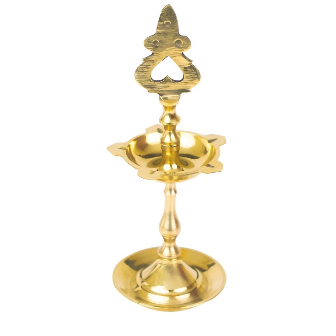 Spillbox Gold Toned Small Kuthu Vilakku Lakshmi Diya Pooja Essentials | Swadesiicart